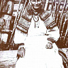 Жительница Ельнинского уезда в саяне (распашном сарафане) и рубахе. Фотография М. И. Погодина.