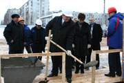 торжественнуя церемония закладки камня в строительство универсального спортивного комплекса в Смоленске 