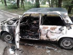 В Рославле сгорел автомобиль
