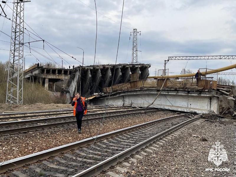 Остановлено движение поездов по маршруту Москва-Минск из-за рухнувшего в Смоленской области моста