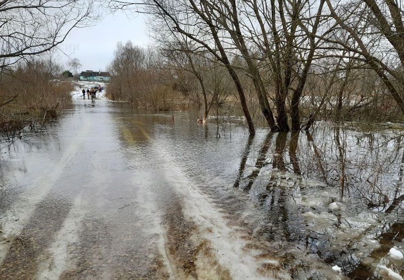 В одном из районов Смоленской области затопило дорогу
