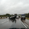 В Смоленской области под дождем перевернулась иномарка